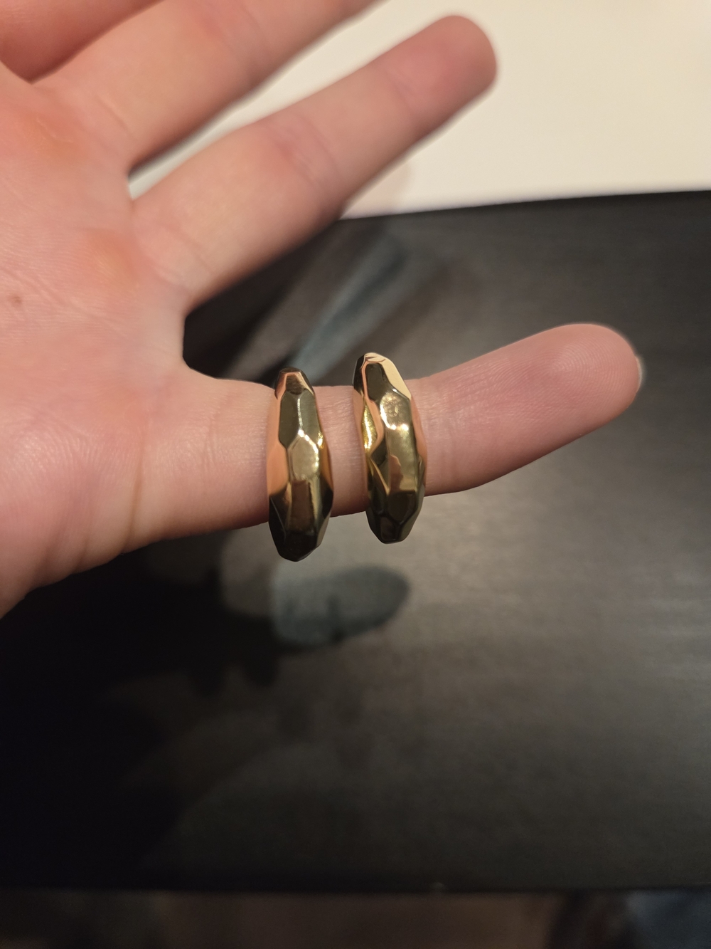 Classic Gold Faceted Hoop Earrings - Women Jewelry